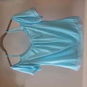 Light blue cold shoulder top